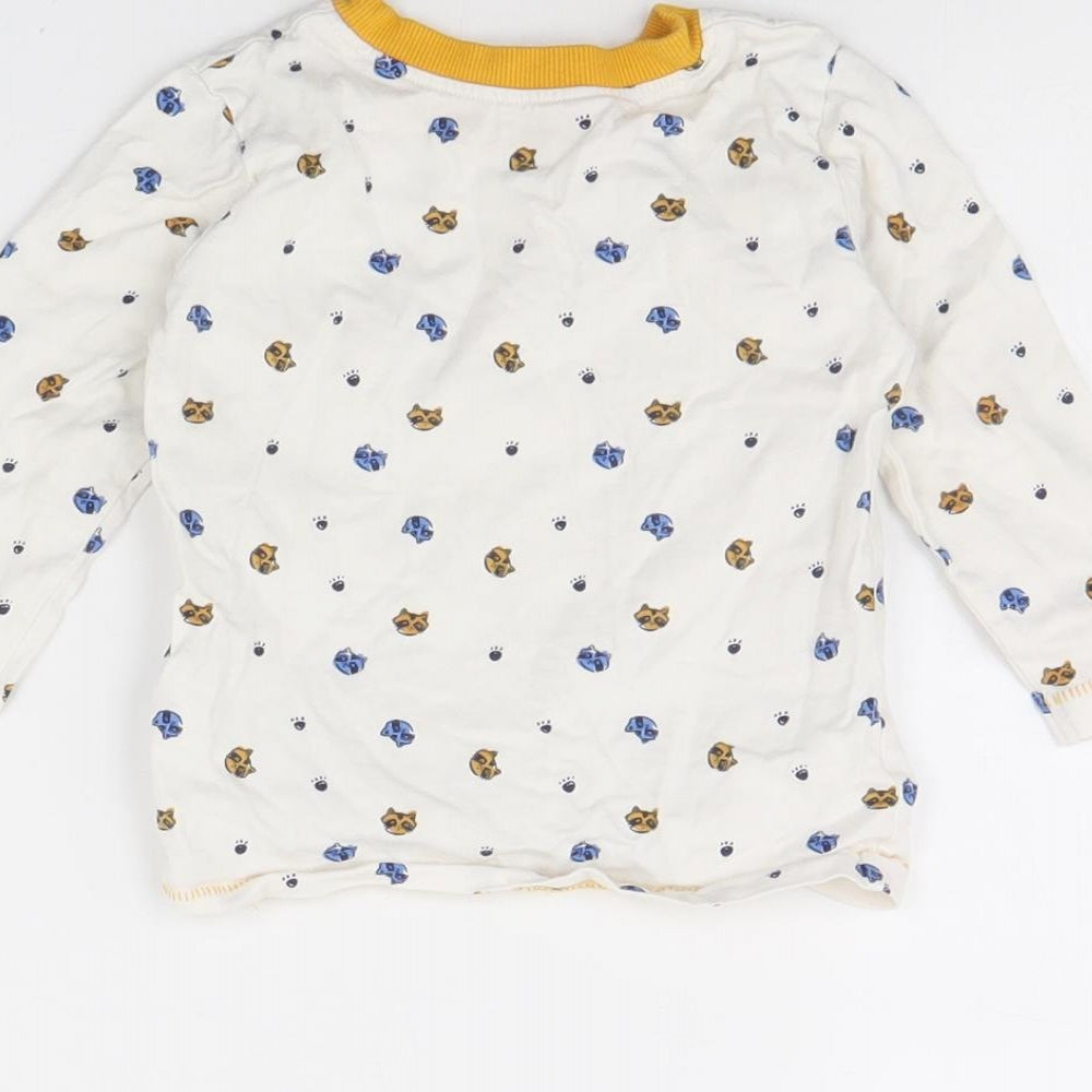 Brand and care label for George Baby White Animal Print Basic T-Shirt, size 9-12, Months