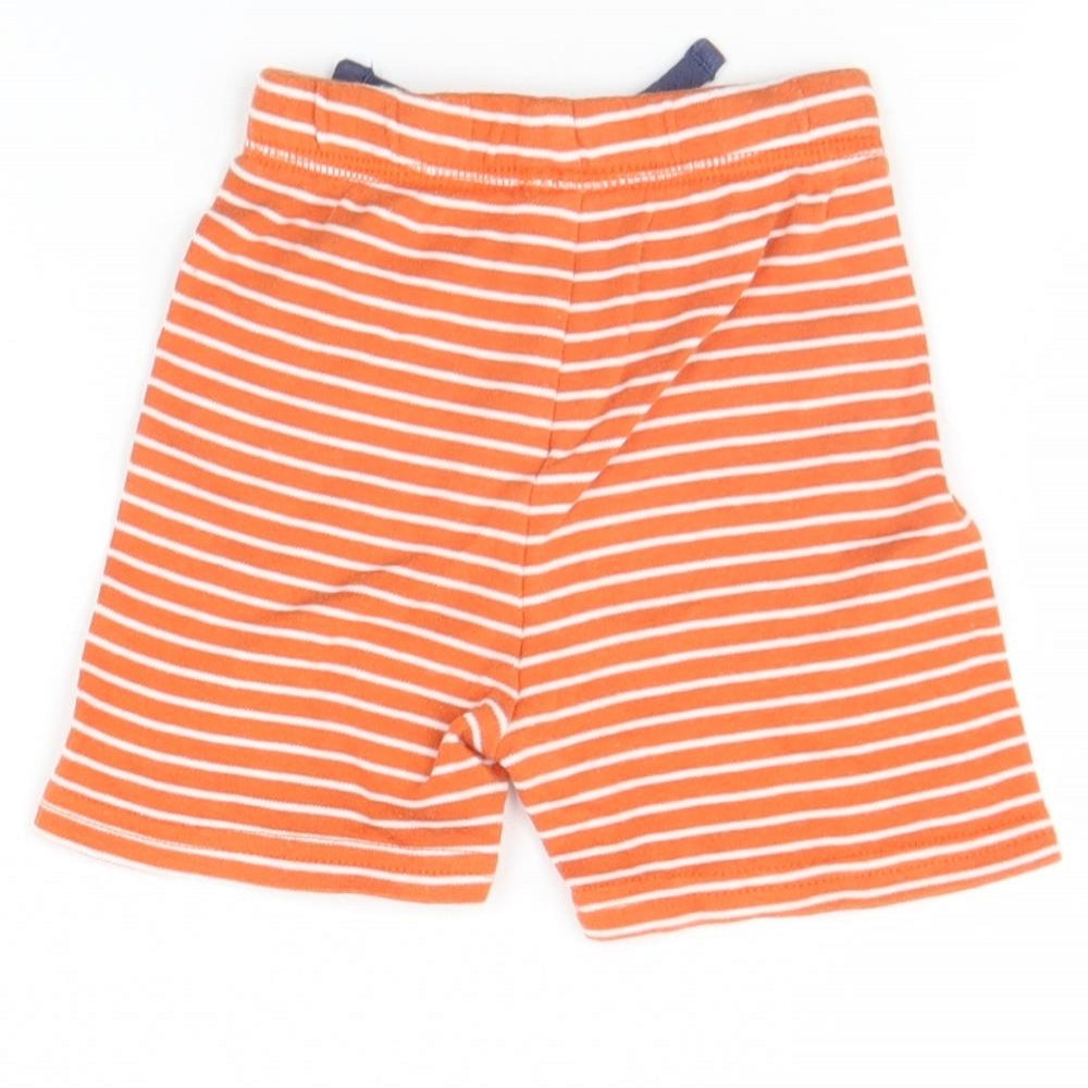 Brand and care label for George Baby Orange Striped Cropped Trousers, size 9, Months