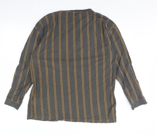 New Look Mens Green Striped Pullover Jumper Size L