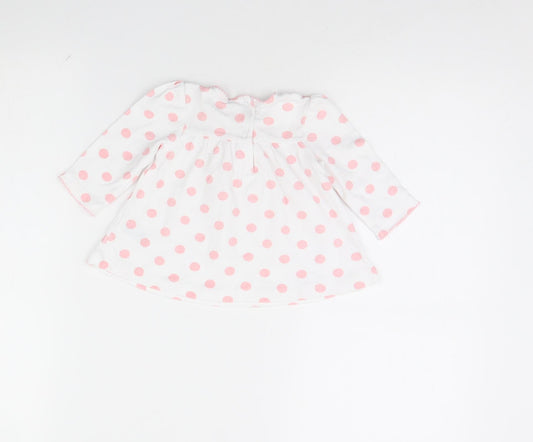 Little Me Girls White Polka Dot Basic Blouse Size 9-12 Months