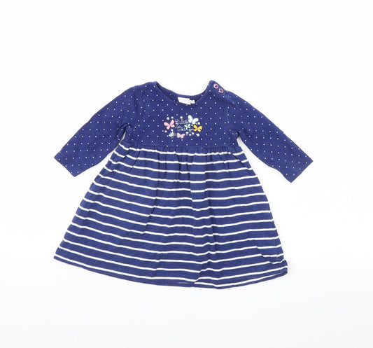 Mini Club Girls Blue Polka Dot Fit & Flare Size 3-6 Months