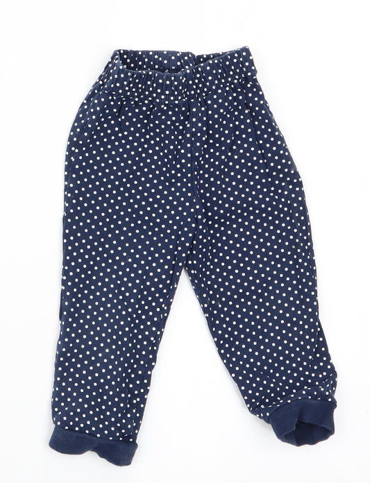 BHS Girls Blue Polka Dot Pyjama Pants Size 12-18 Months