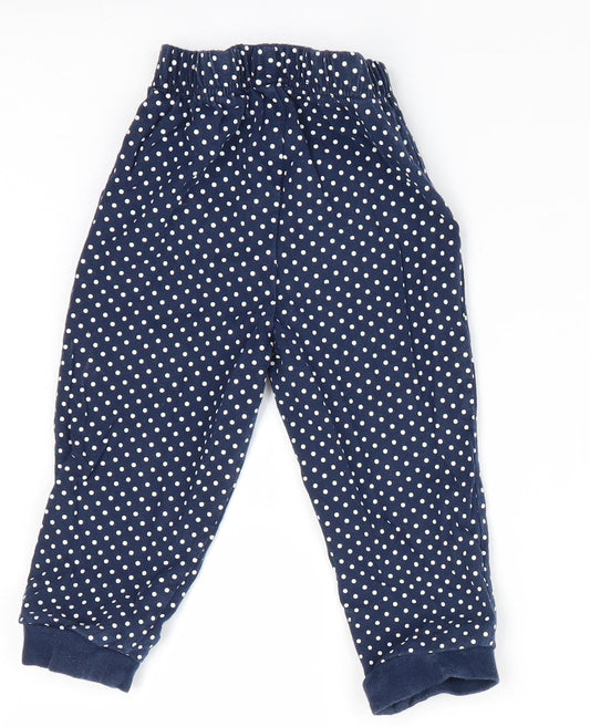 BHS Girls Blue Polka Dot Pyjama Pants Size 12-18 Months