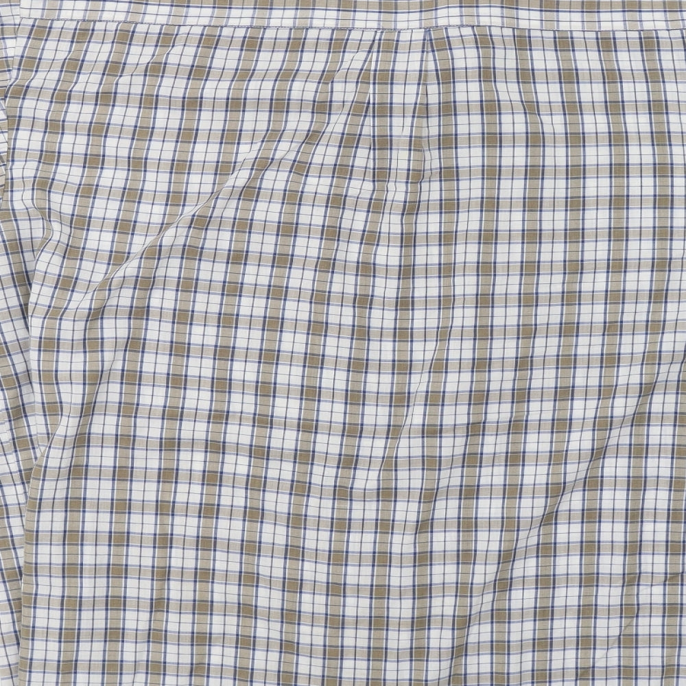 Mens UK Size L Basic Editions Beige Button-Up Short Sleeve Casual Shirt