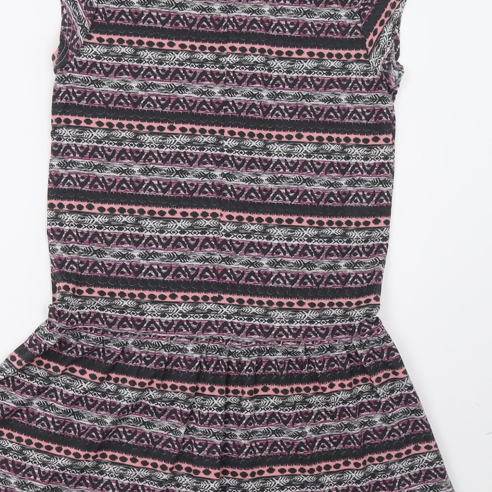Brand and care label for Tammy girls’ multicoloured geometric t-shirt dress, size 12-13, years