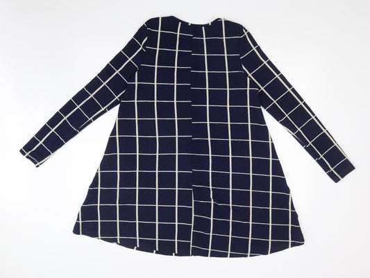 Preworn Womens Blue Geometric A-Line