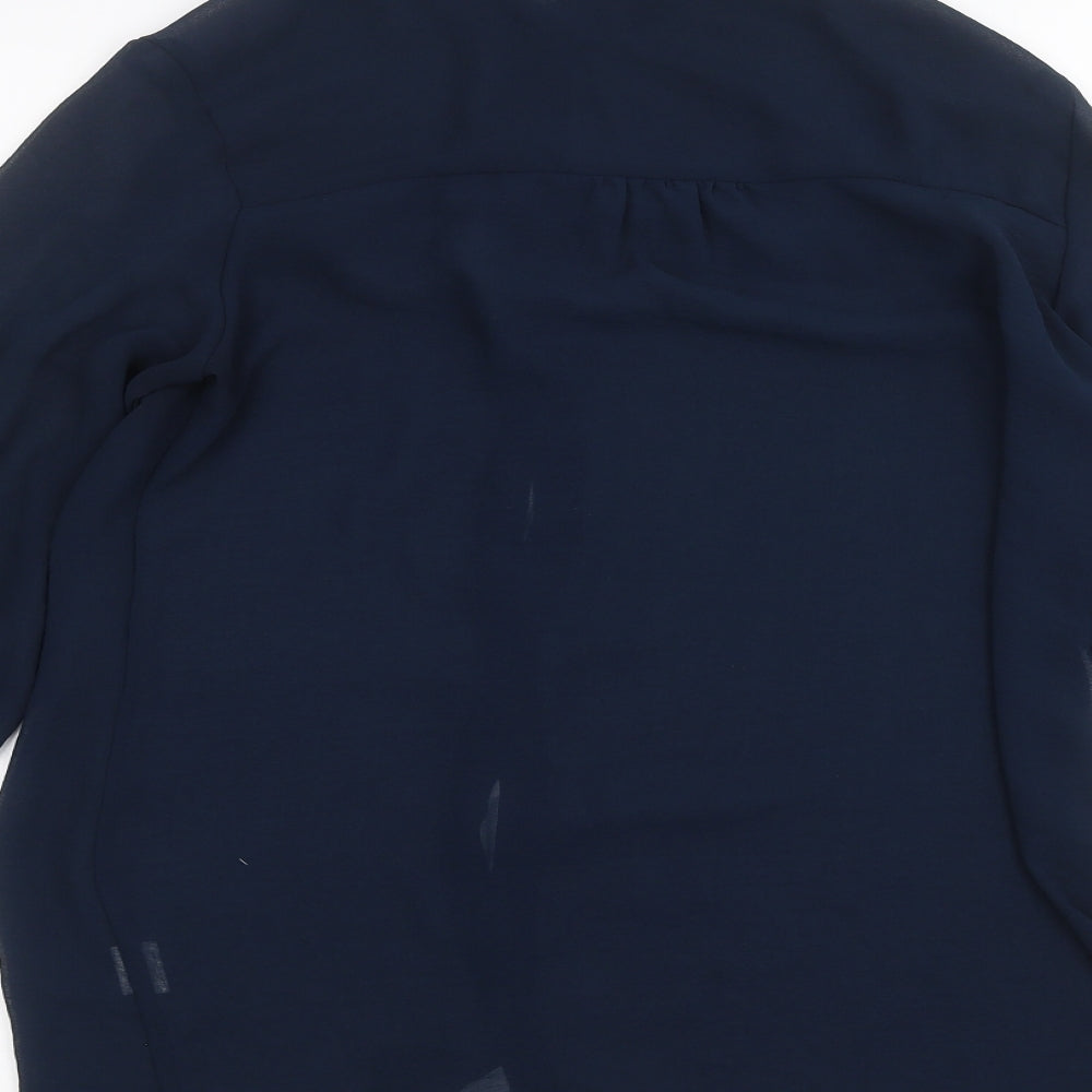 Womens UK Size 8 Atmosphere Blue Basic Button-Up