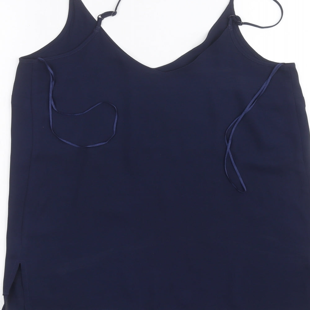 George Womens Blue Basic Blouse Size 8