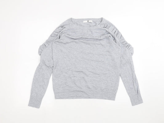 Very Womens Grey Basic T-Shirt Size 10