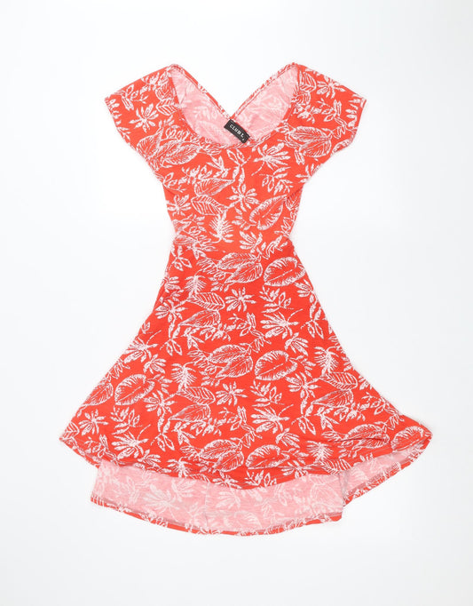 Additional front view of Club L women’s red a-line, size UK 8