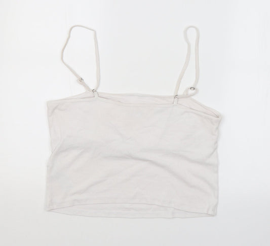 Womens UK Size XL Hollister White Cropped Tank