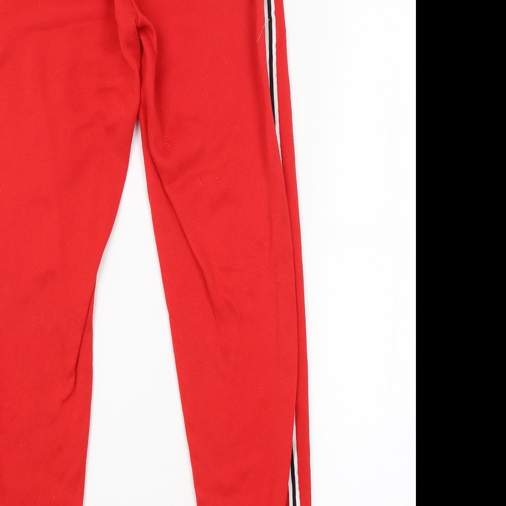 Womens UK Size M Preworn Regular Fit Sweatpants Red Trousers