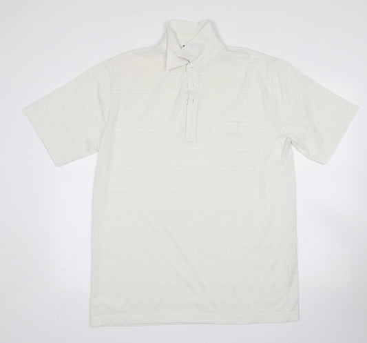 Carabou Womens White Basic Polo Size L