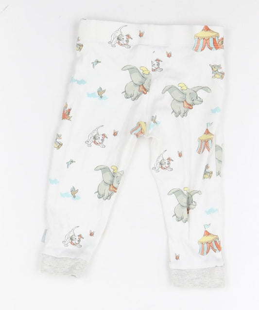 Disney Baby White Animal Print Sweatpants Trousers Size 9-12 Months - Disney