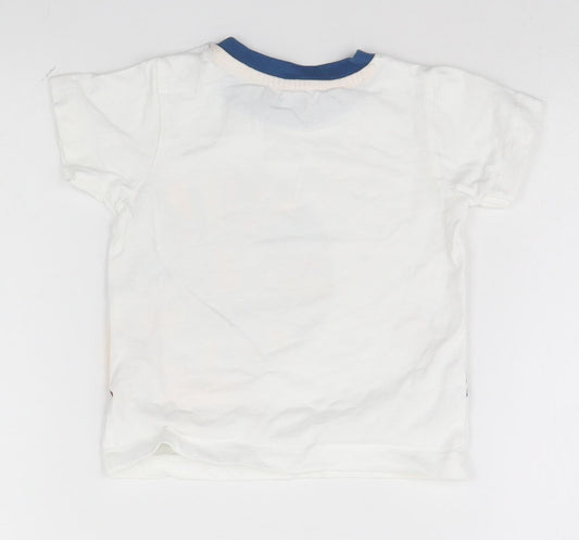 Nutmeg Baby White Basic T-Shirt Size 9-12 Months - Lion