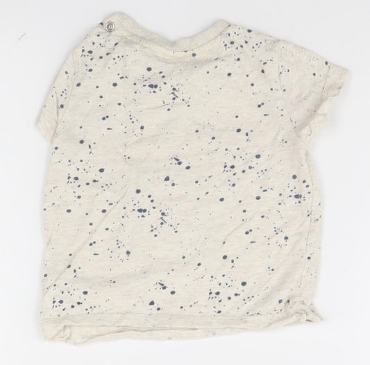 Mini Club Baby Grey Spotted Basic T-Shirt Size 9-12 Months - Be Cool Be Happy Be a Star