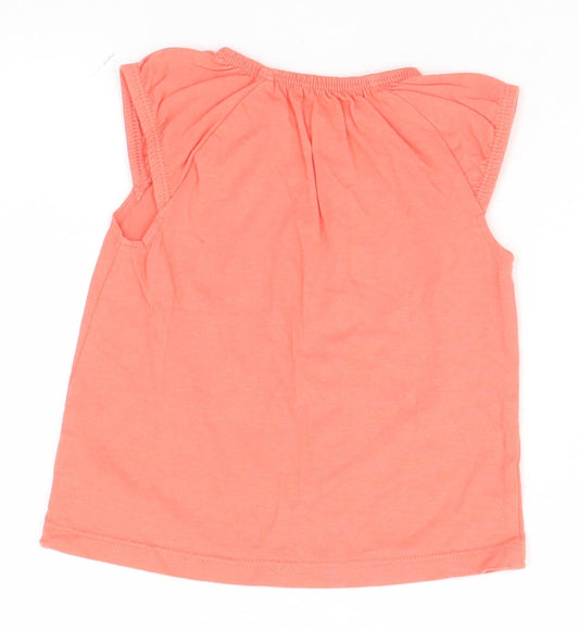 Nutmeg Baby Orange Basic T-Shirt Size 6-9 Months - Animals