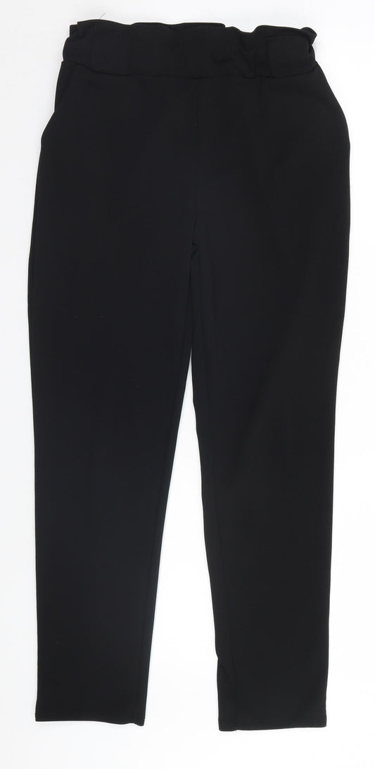 Womens UK Size S Preworn Regular Fit Black Trousers