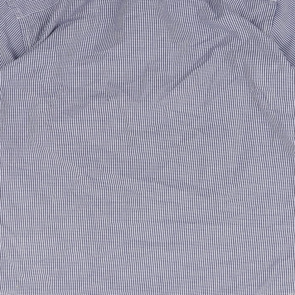 F&F Mens Blue Check Button-Up Size 14.5