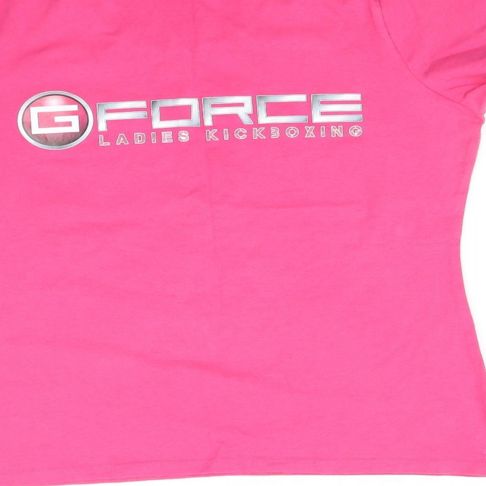 Womens UK Size L Fruit of the Loom Pink Basic T-Shirt