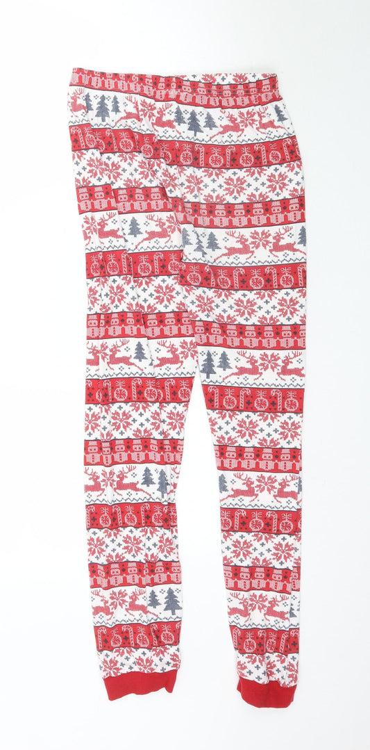 Primark Girls Red Fair Isle Pyjama Pants Size 13-14 Years