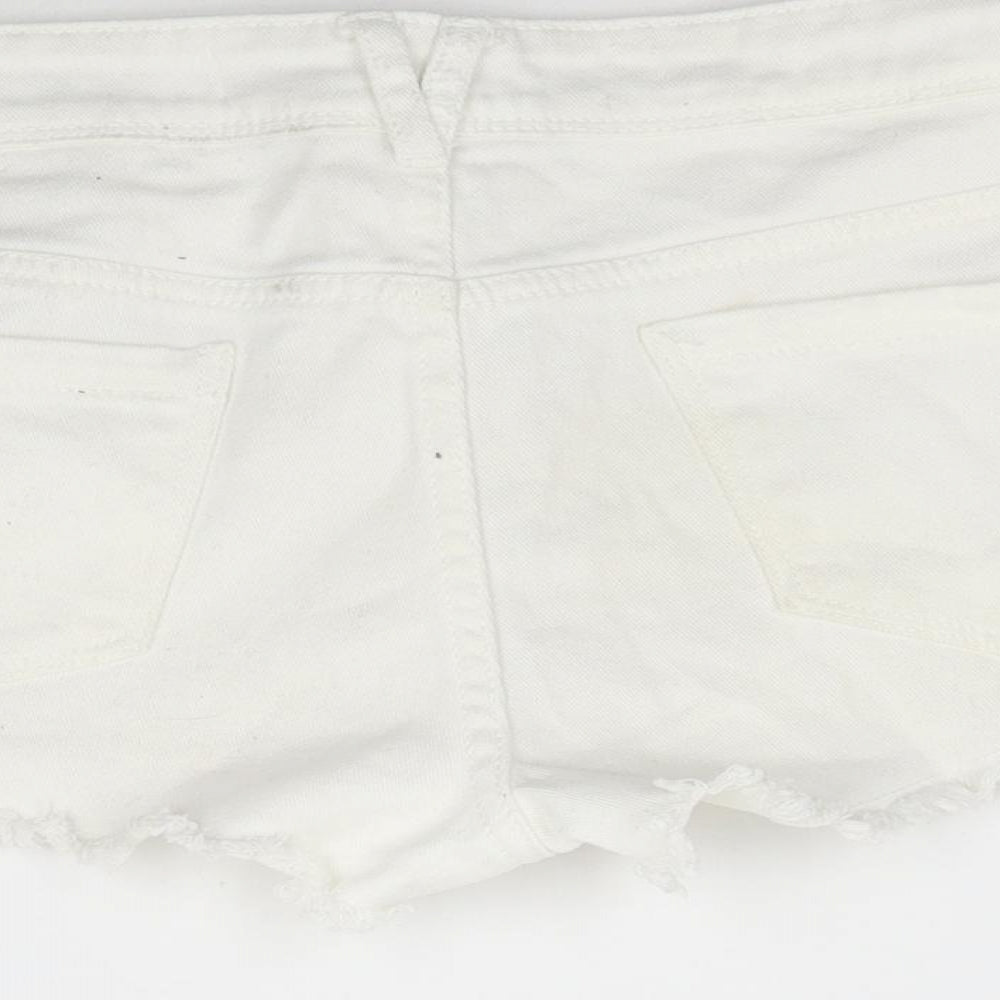 Denim Co. Womens White  Denim Cut-Off Shorts Size 8