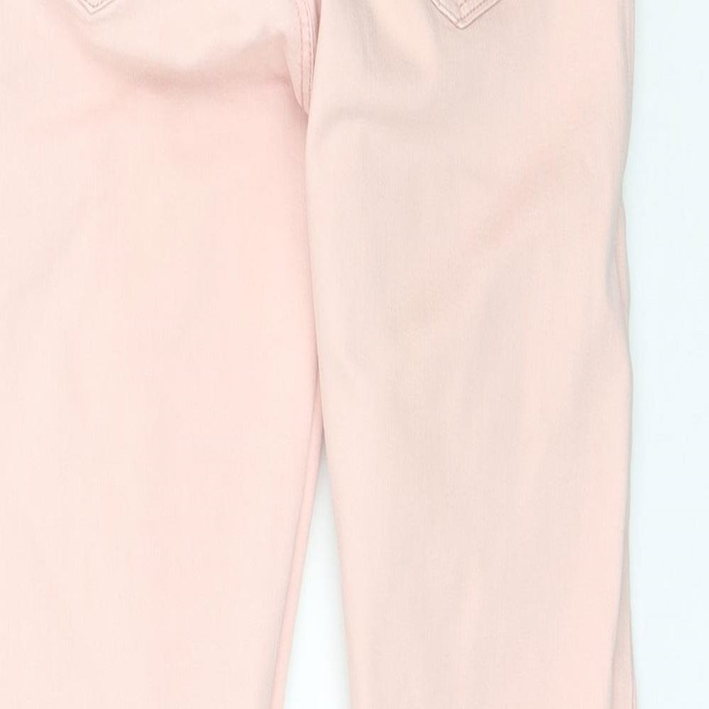 Brand and care label for Denim Co. women’s pink denim skinny jeans, size UK 4, 28-inch leg