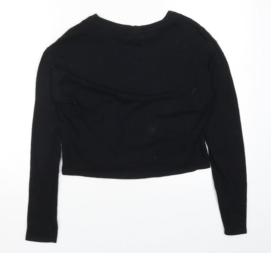 Womens UK Size 8 Topshop Black Basic T-Shirt