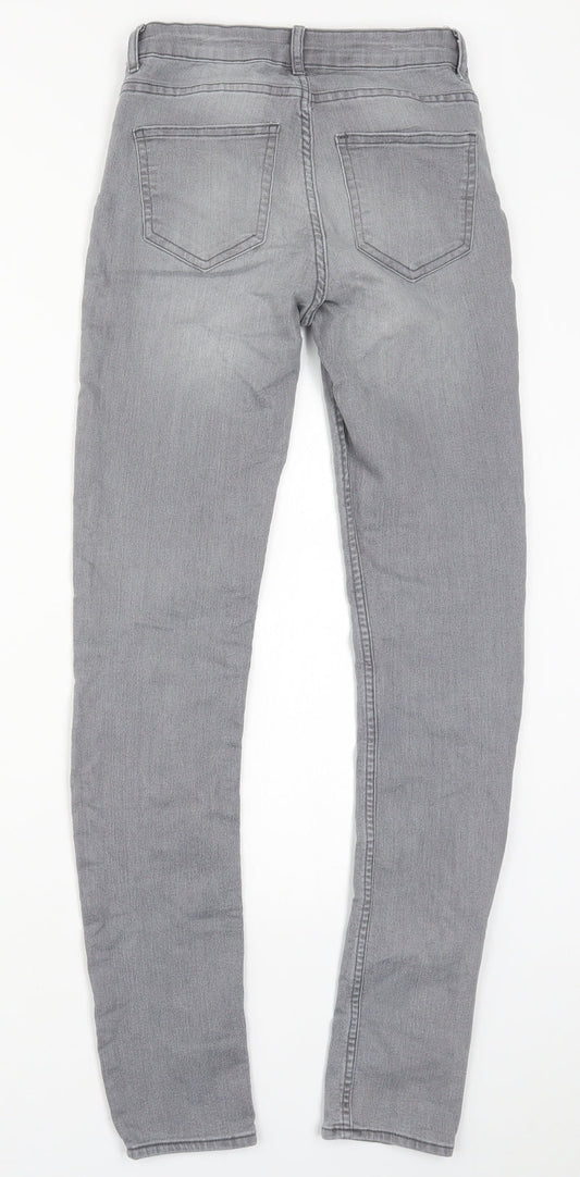 Mens UK Size 24 in Preworn Regular Fit Skinny Grey Jeans