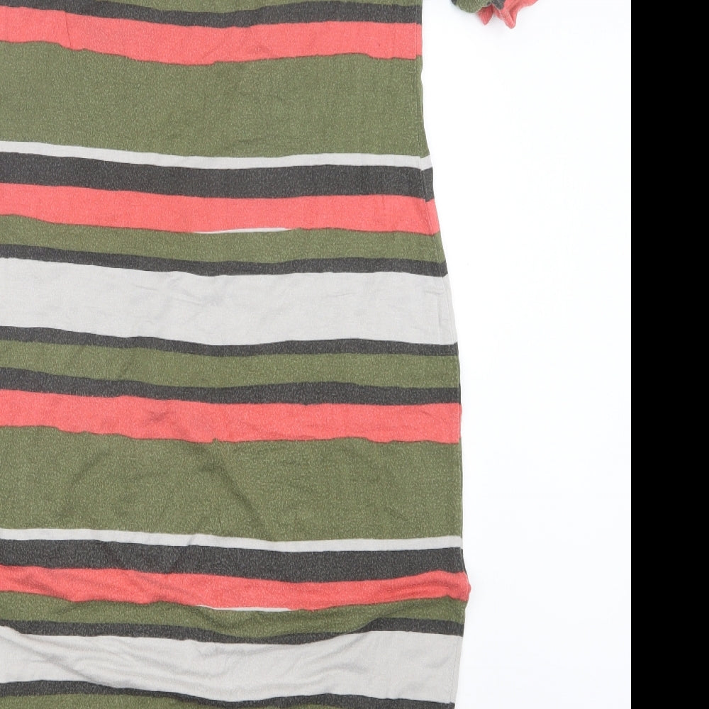 ASOS Womens Green Striped T-Shirt Dress Size 12