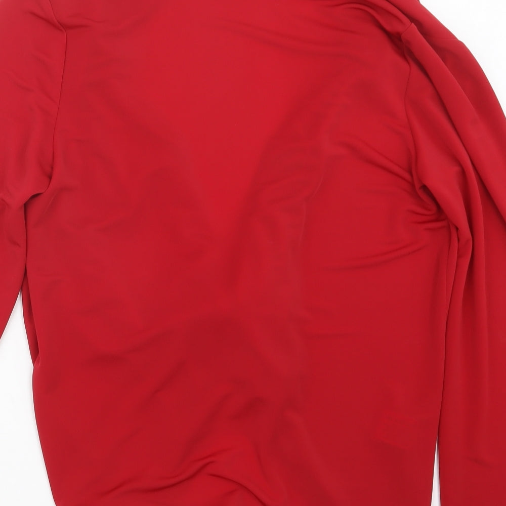 Brand and care label for Country Casuals women’s red jacket, size M