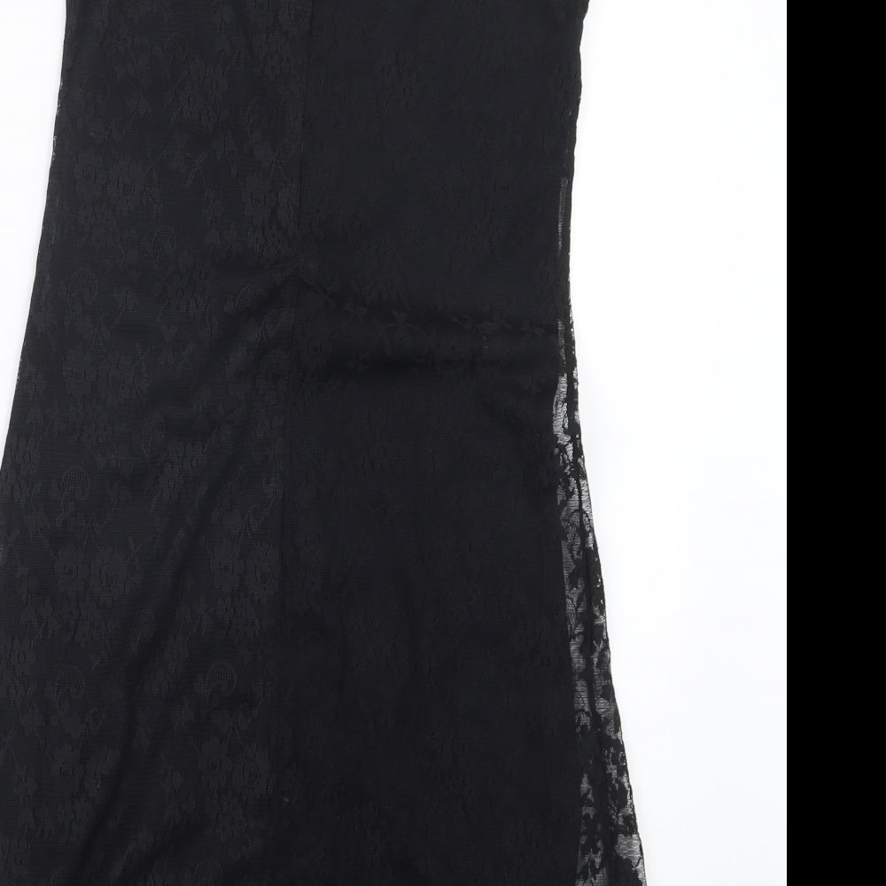 AMARANTO Womens Black Lace A-Line Size 8