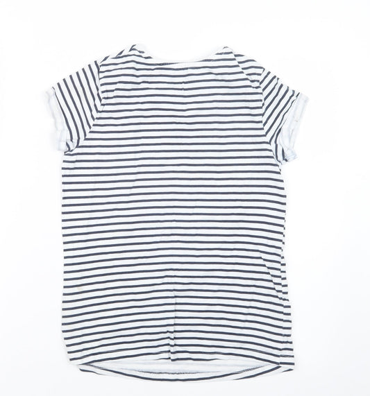 Primark Girls Blue Striped Basic T-Shirt Size 11-12 Years