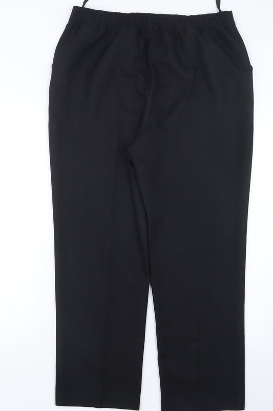 Womens UK Size 14 Papaya Regular Fit Black Trousers