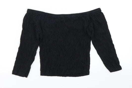 915 Generation Girls Black Cropped T-Shirt Size 10-11 Years