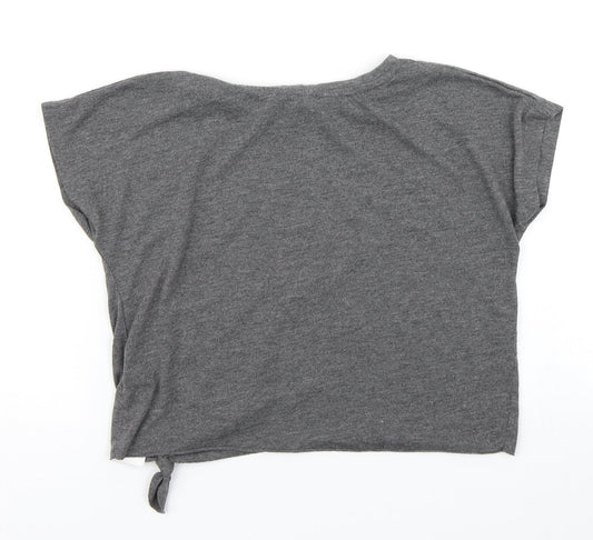 Bluezoo Girls Grey Cropped T-Shirt Size 5-6 Years