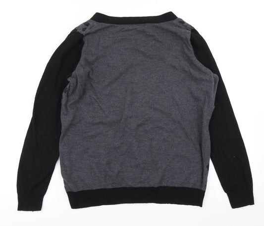 George Womens Grey Animal Print Knit Cardigan Jumper Size 12