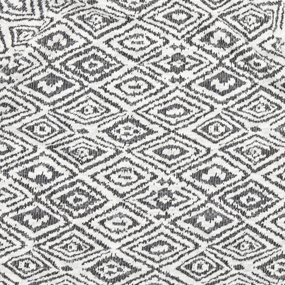 Papaya Womens Ivory Geometric Basic T-Shirt Size 14