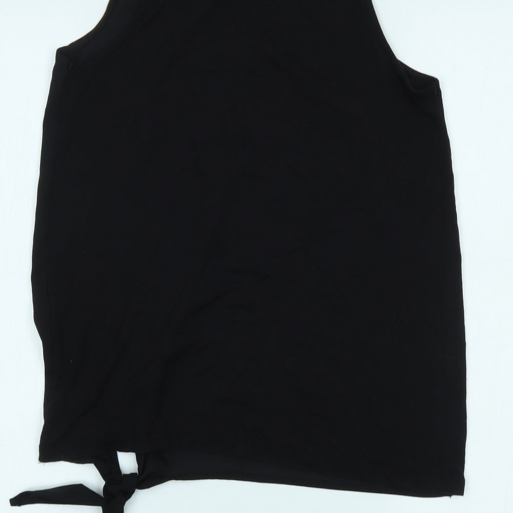 Womens UK Size 10 Peacocks Black Basic Tank
