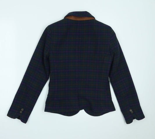 Primark Womens Blue Plaid Jacket Blazer Size 6