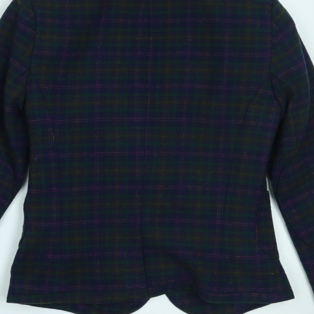 Primark Womens Blue Plaid Jacket Blazer Size 6