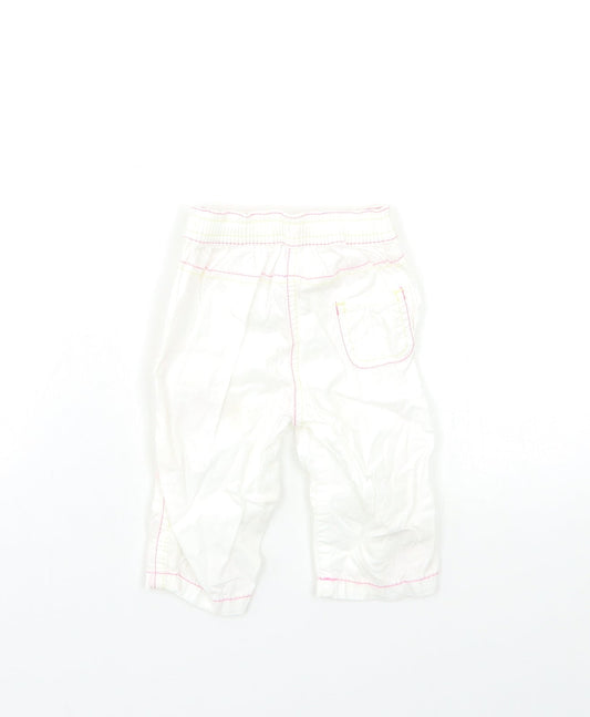 George Baby White Cargo Trousers Size 3-6 Months