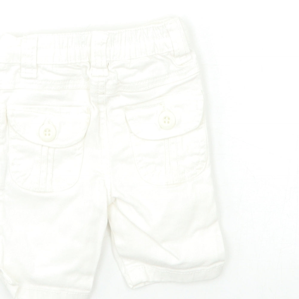Brand and care label for Early Days Baby White Damask Capri Jeans, size 3-6, Months