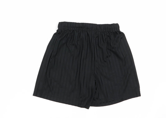 schoolqear Boys Black Striped Sweat Shorts Size 8 Years