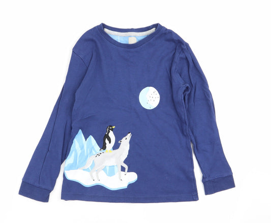 John Lewis Boys Blue Animal Print Pyjama Top Size 6 Years