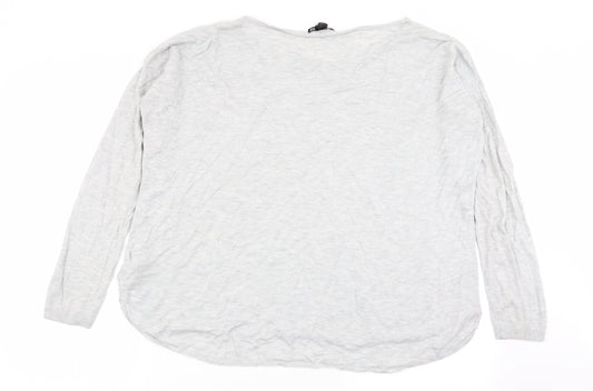 H&M Womens Grey Basic T-Shirt Size 14