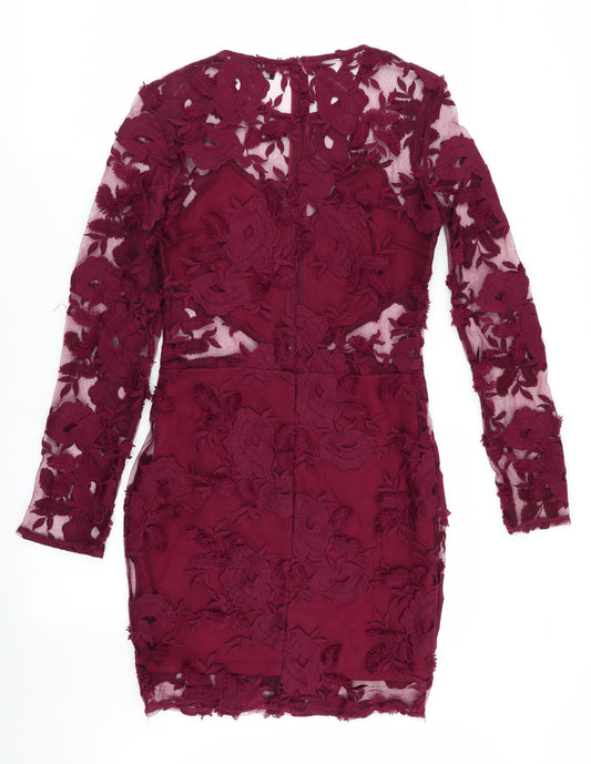 PLT Womens Purple Floral A-Line Size 10