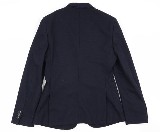 Easy Mens Blue Jacket Blazer Size S