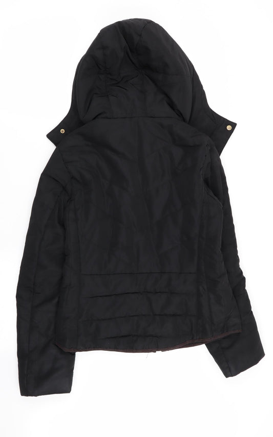 Womens UK Size 8 H&M Black Parka Coat