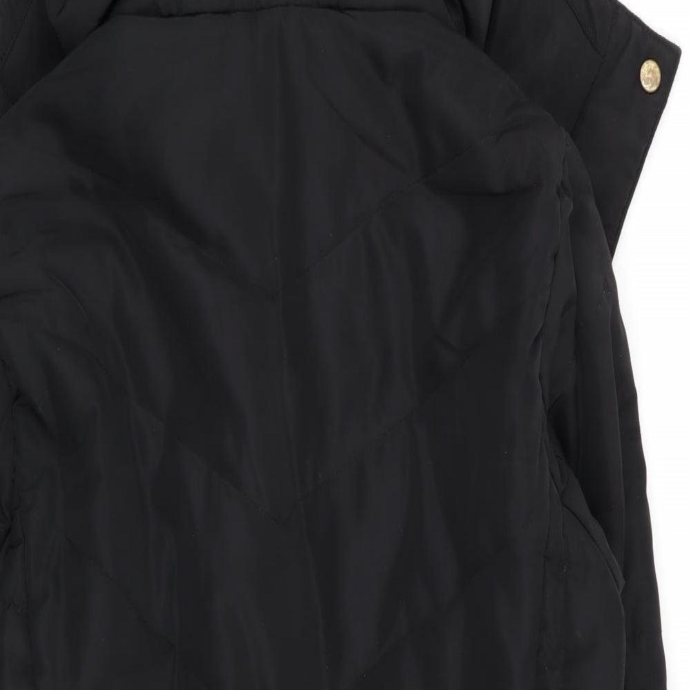 Womens UK Size 8 H&M Black Parka Coat